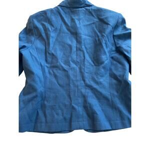 Talbots women’s linen blazer size 8 blue jacket preppy classic basic